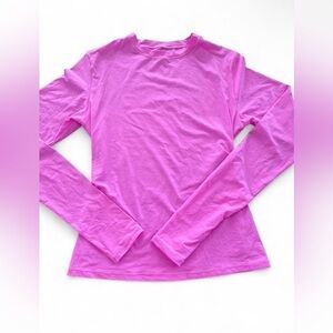 Skims Small Fits Everybody Long Sleeve T-Shirt in Neon Orchid